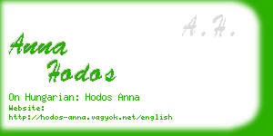 anna hodos business card